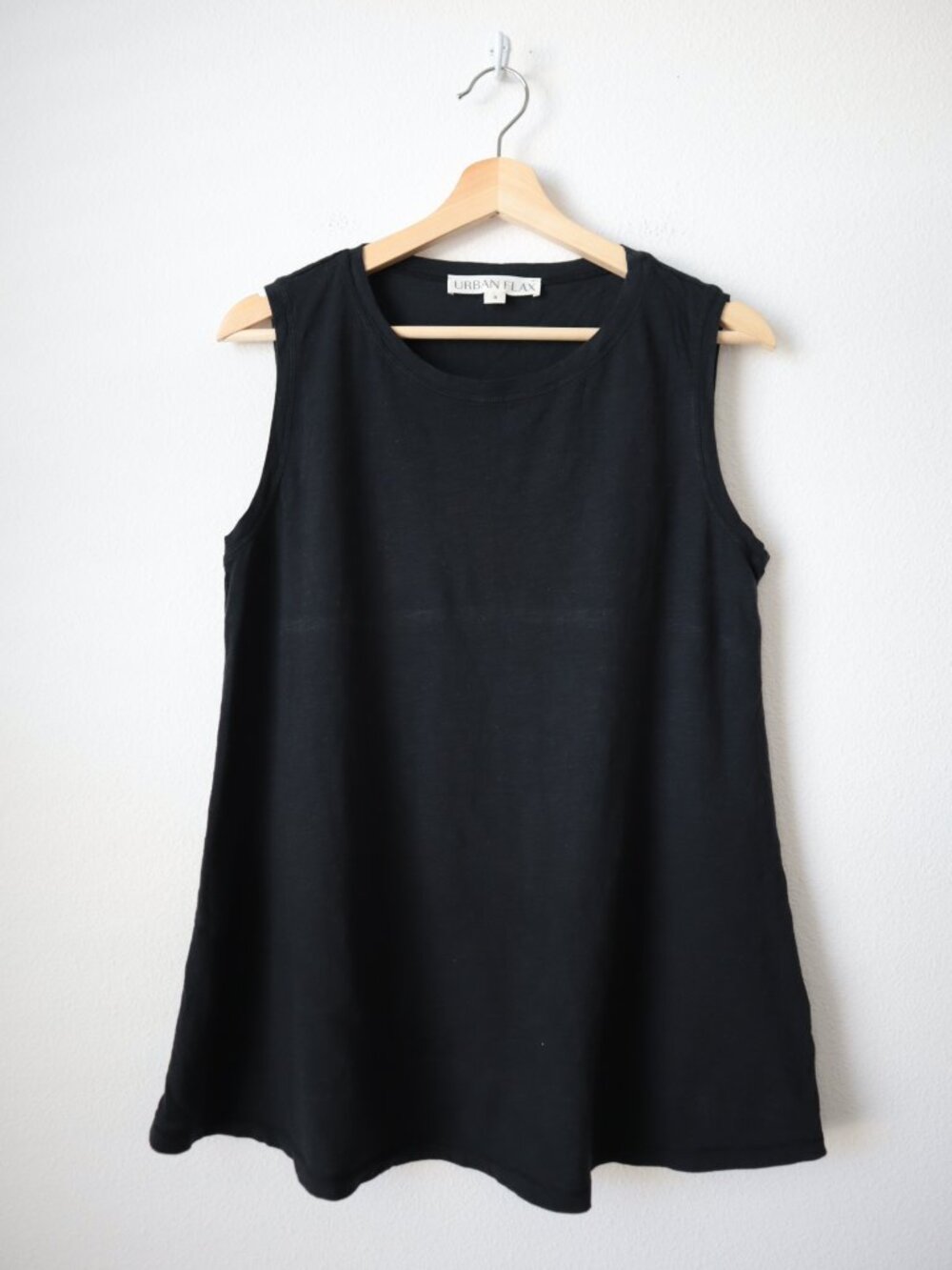 FLAX Mixed Media Linen and Cotton Tunic Tank Top | S